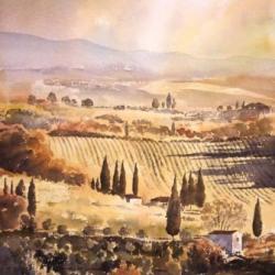 This print of Tuscany captures the views from San Gimignano and are spectacular, they sum up the very essence of the Tuscan landscape including rolling hills, cypress trees and vineyards.