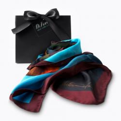 Calla Lily scarf shown with packaging