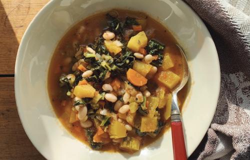 Delicata and bean soup