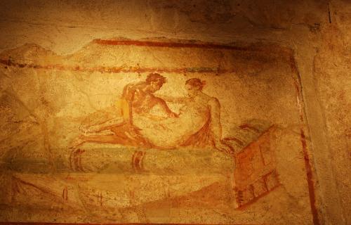 Erotic fresco in Pompeii 