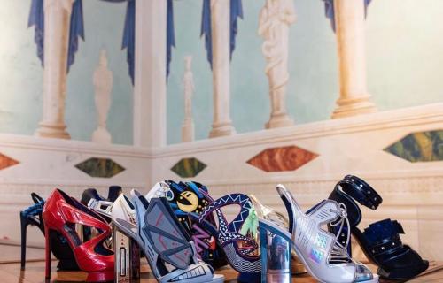 Designer Nicholas Kirkwood's shoe designs on display at Museo della Calzatura / Photo: @museodellacalzaturavfr via Instagram