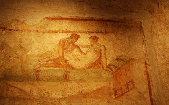Erotic fresco in Pompeii 