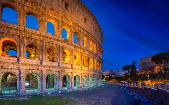 The Colosseum in Rome at night