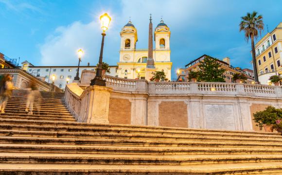 Spanish Steps in Rome at night