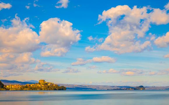 Lake Bolsena, with Capodimonte and Isola Bisentina in the background