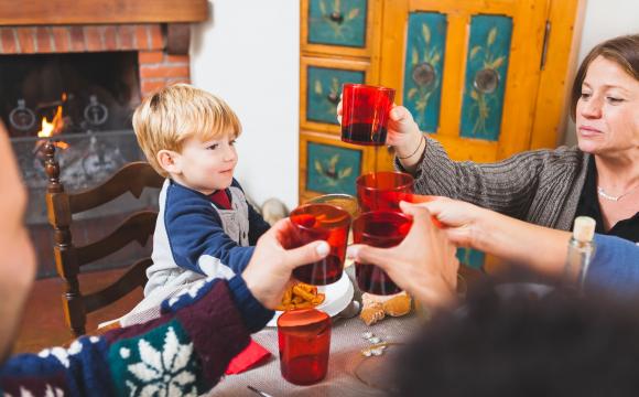 Italian family gathering at Christmastime