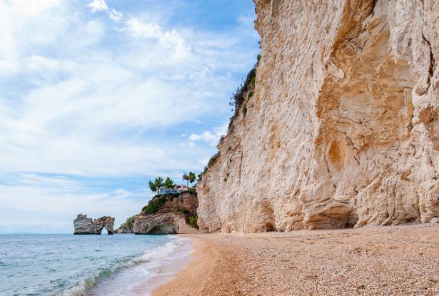 Famous sea stacks of Baia delle Zagare bay in Gargano National park