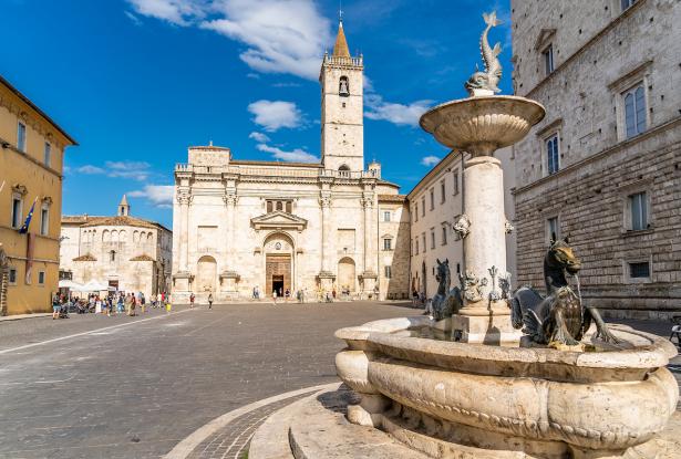 The Cathedral of St. Emidio and the Baptistery of San Giovanni in Arringo Square of Ascoli Piceno