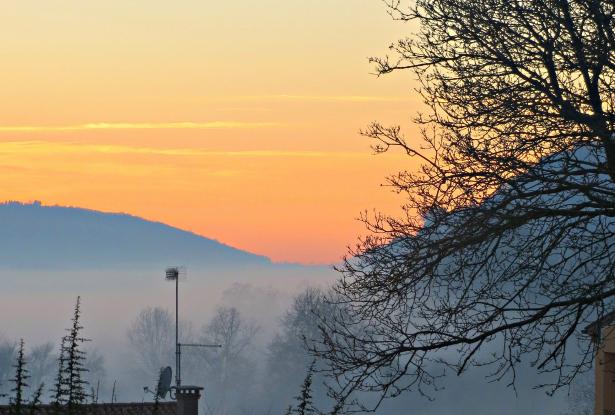 sundown in winter