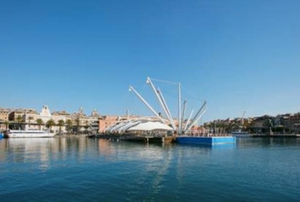 Seaview of historic port of Genoa Old port Genoa