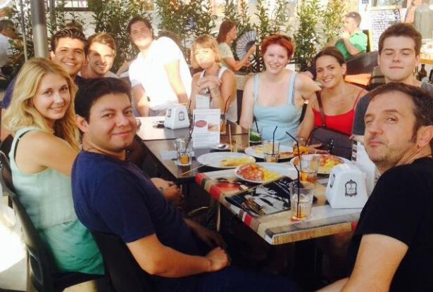 Lovely aperitivo teachers and students of Scuola Tricolore Aperitivo Genoa