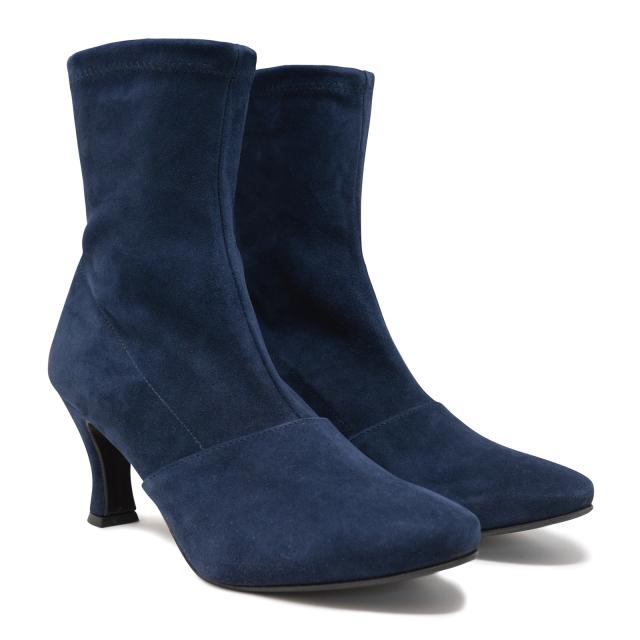 navy suede booties