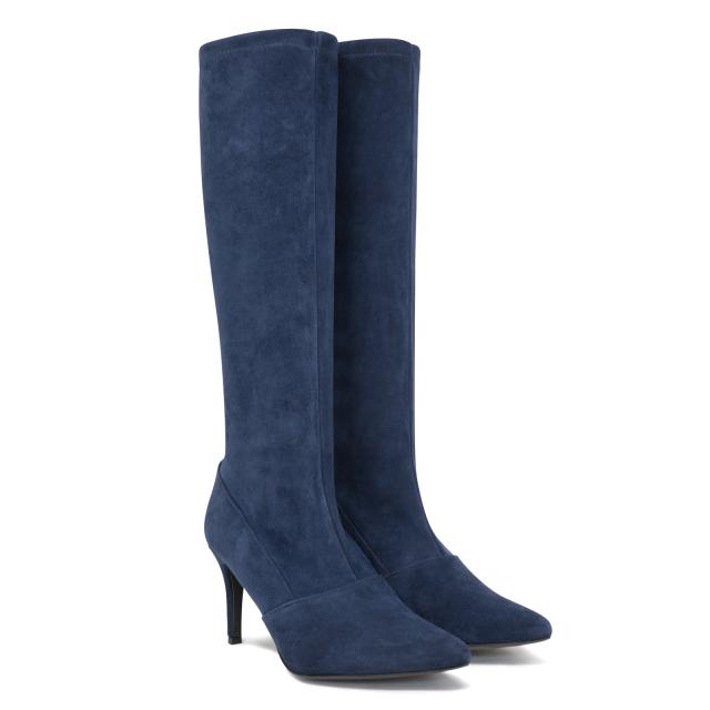 navy knee high sock boots