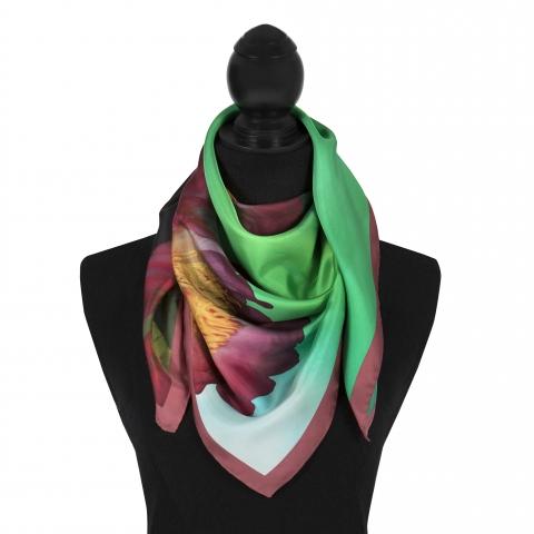 Peony scarf on mannequin