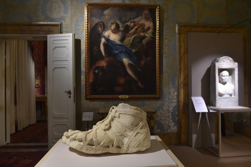 Ancient model shoe on display at Palazzo Pitti in Florence