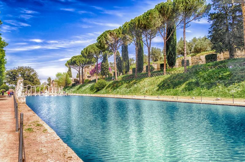 Pool at Hadrian's Villa in Tivoli Rome
