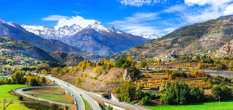 View of Aosta Valley region