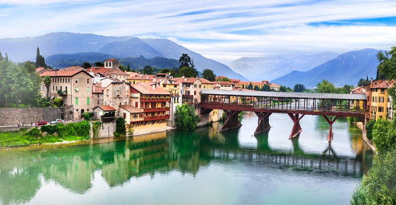 The famous bridge in Bassano del Grappa Italy