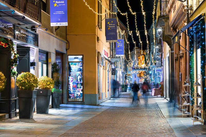 Christmas lights in Alba Italy
