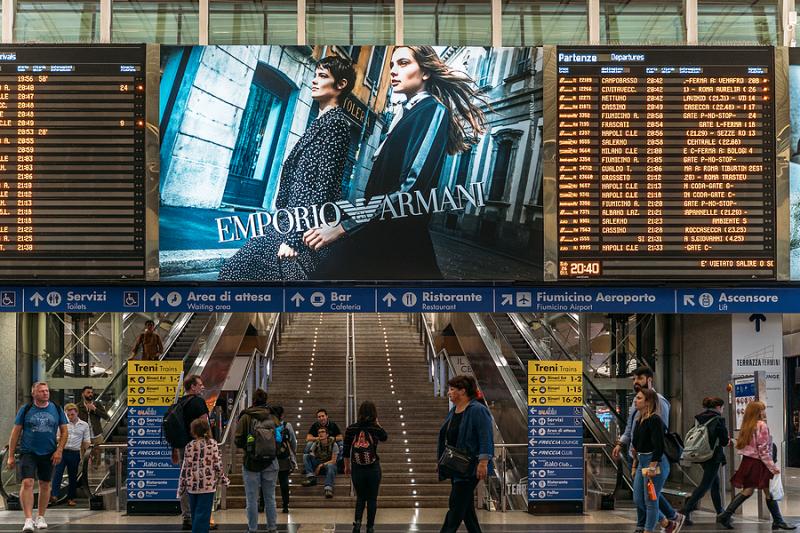 Timetable boards at Rome's Termini train station