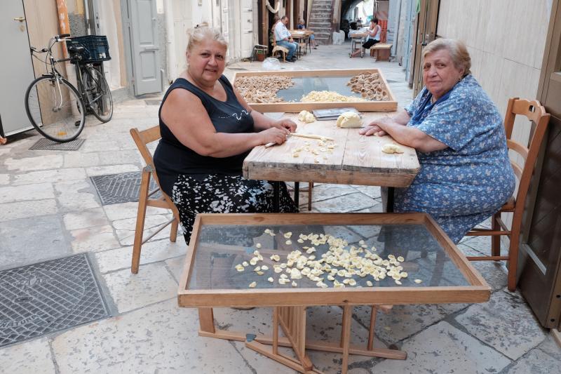 Italian women making pasta in Bari