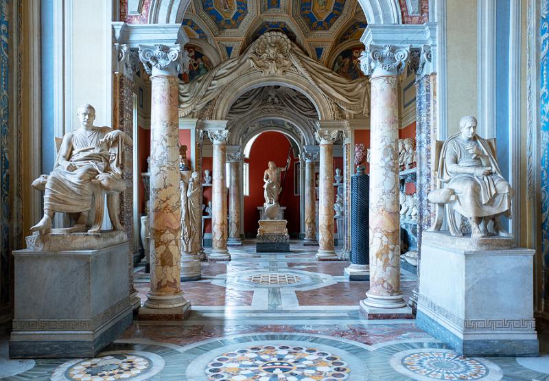 Gallery of Statues at the Vatican Museums in Rome 