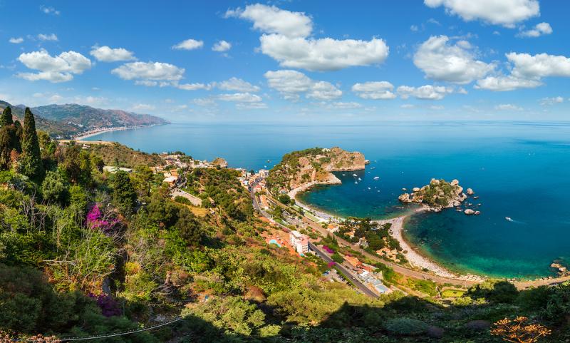 Beautiful Taormina panoramic view from up Beautiful Taormina panoramic view from up