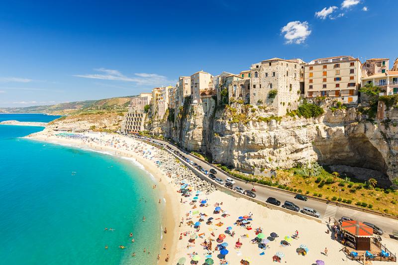 Tropea town and beach in Italy