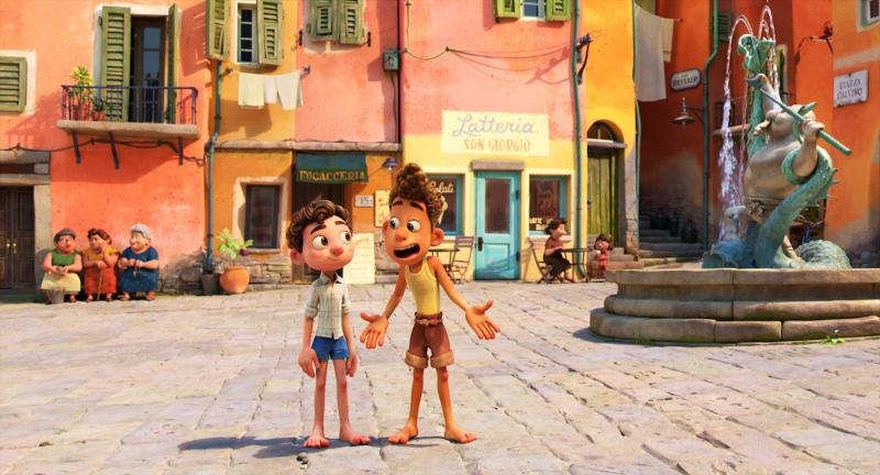 Scene from animated film Luca