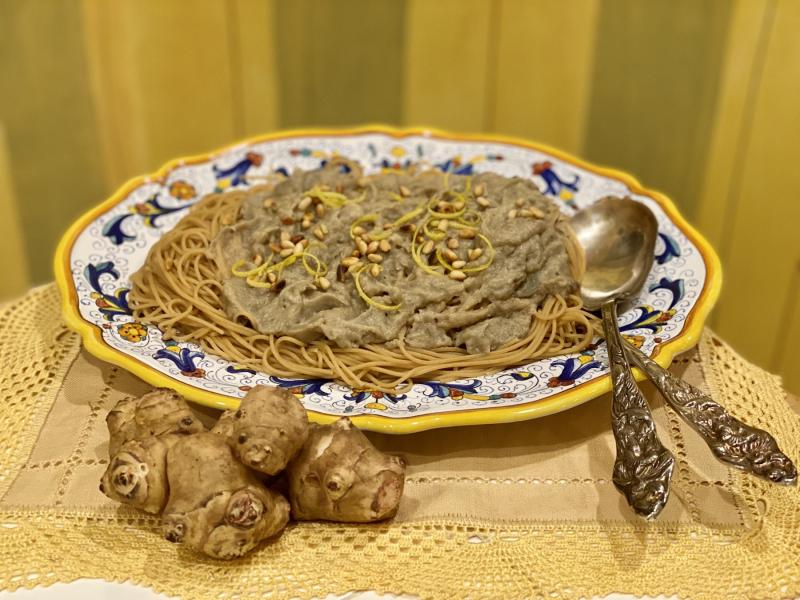 Pasta with Jerusalem Artichokes 