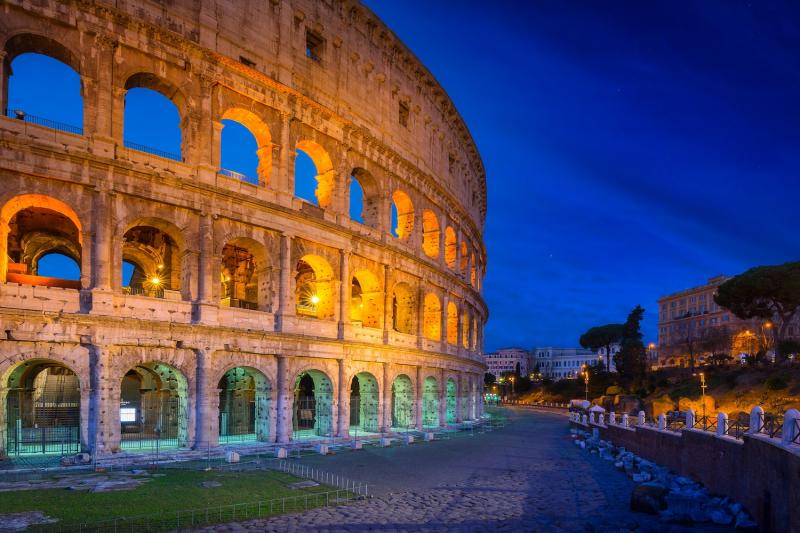 The Colosseum in Rome at night