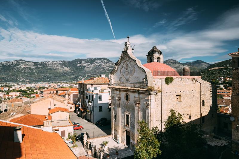 The Baroque Chiesa di Purgatorio (Church of Purgatory) in the center of Terracina