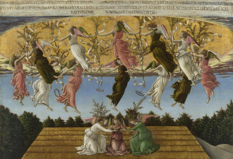Painting of Mystic Nativity, Sandro Botticelli