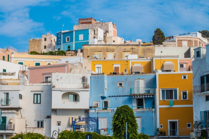Colored houses in Ponza