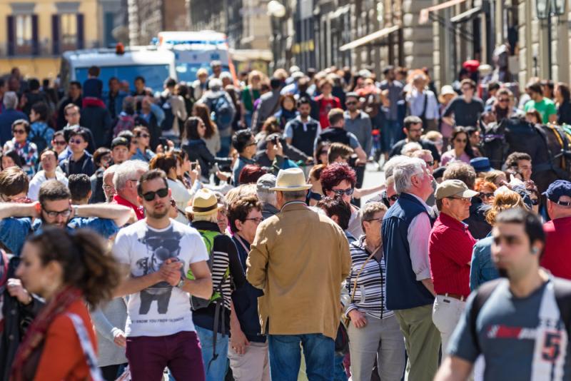 crowds in Florence