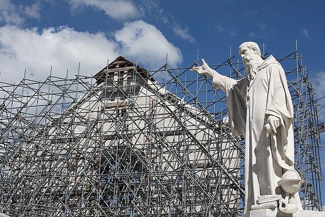 Basilica di San Benedetto under construction in 2020