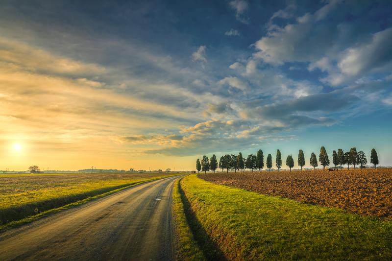 sunset landscape in Maremma