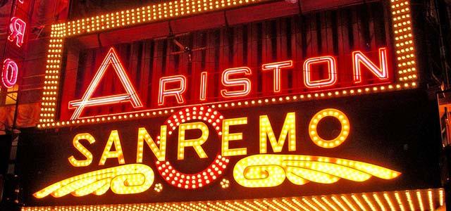The Ariston Theater sign where the Sanremo Music Festival takes place