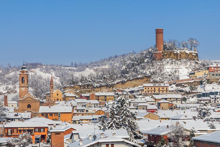 Italy in Winter Piedmont town in winter