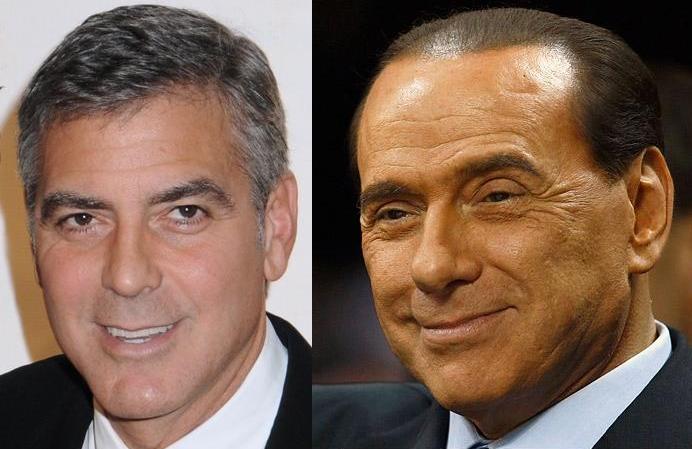 George Clooney and Silvio Berlusconi