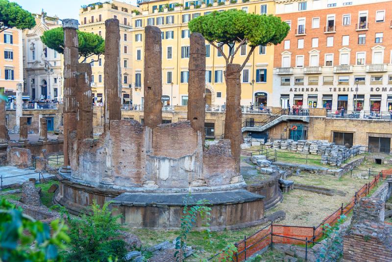 Archeological site of Largo Argentina in Rome
