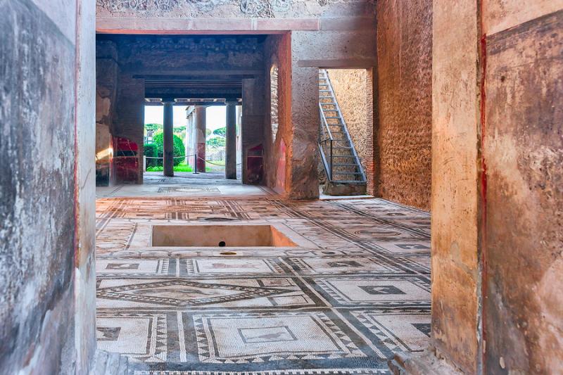 Mosaics at Pompeii archeological site