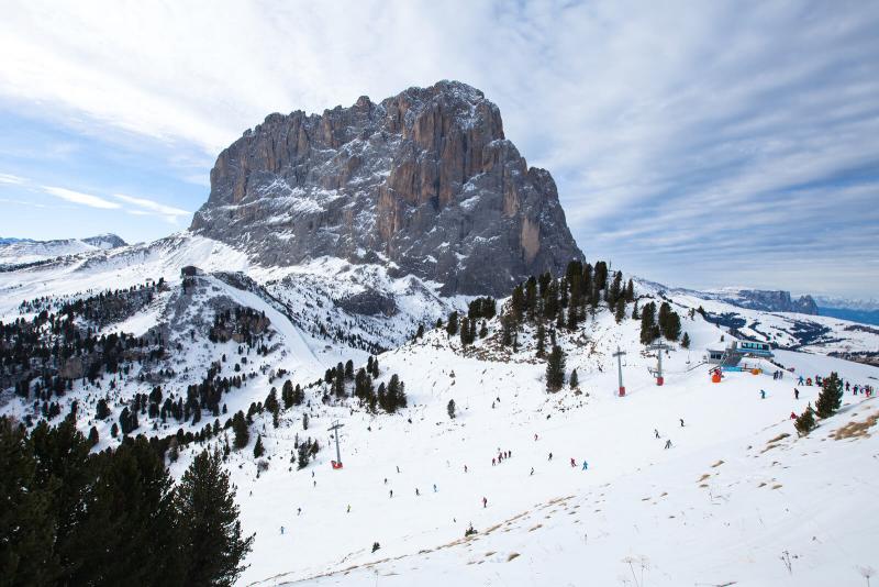 skiing in the Dolomites