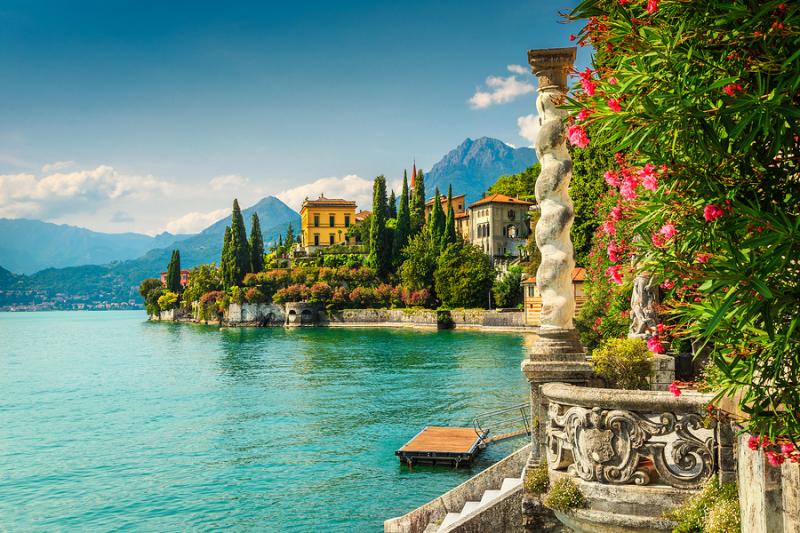 The garden at Villa Monastero in Varenna Lake Como