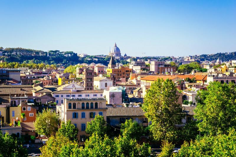 View from Giardino Aranci in Rome where to get panoramic views of Rome