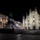 Milan's Piazza Duomo empty at night