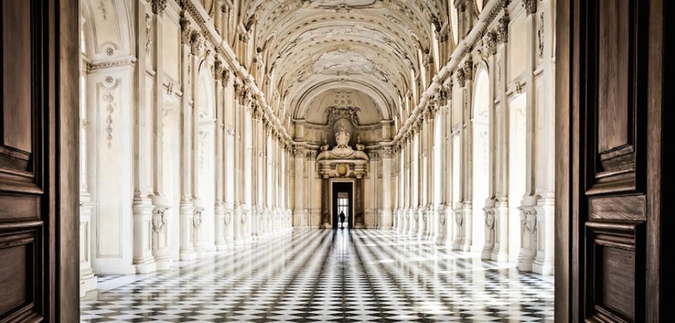 Galleria grande, Royal Palace of Venaria Reale, Italy Stock Photo