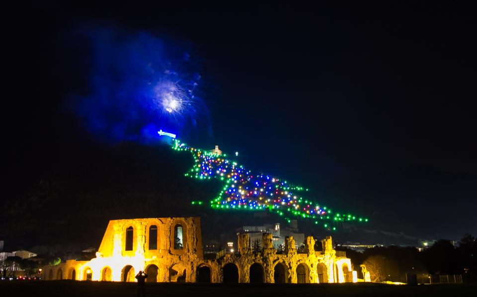 Christmas tree in Gubbio, Italy