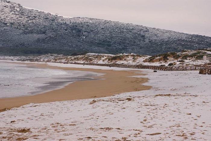 Alghero beach under the snow Alghero beach under the snow