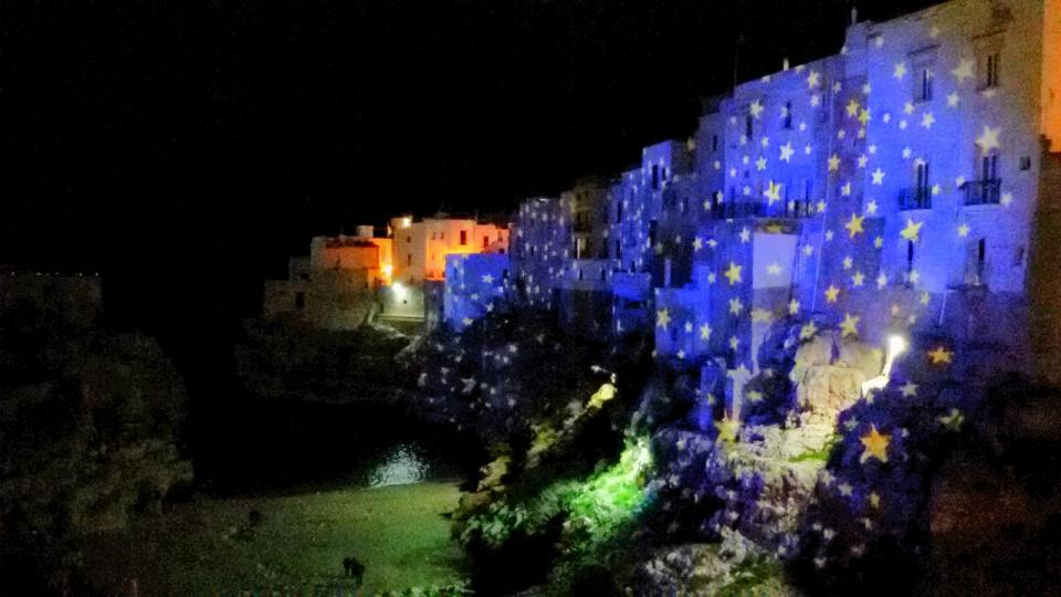Christmas lights Polignano Christmas lights Italy